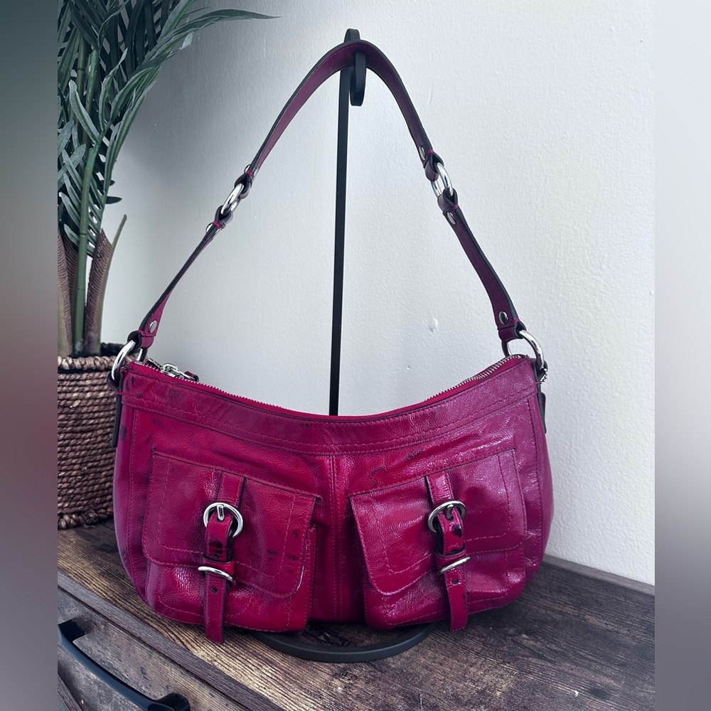 Coach Red Leather Shoulder Bag